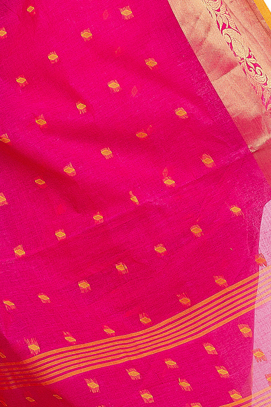 Pink Pure Cotton Churi_Par Tant Saree (862)
